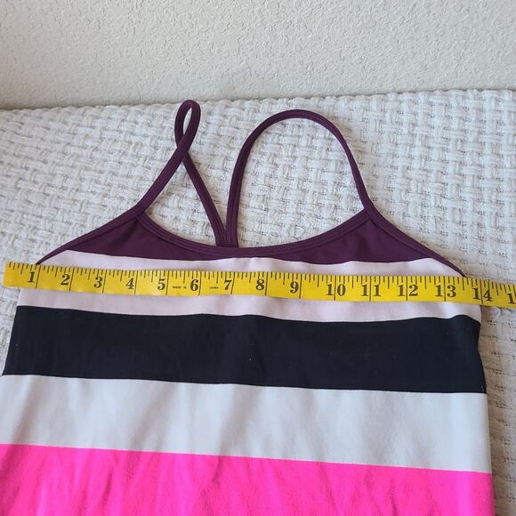 Lululemon Athletic Tank Top Multicolor Stripe Shirt Size 6 - Picture 5 of 5